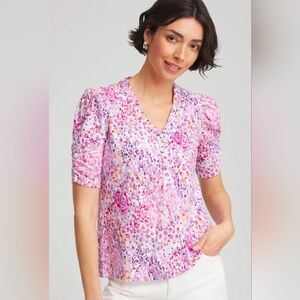 NWT - Chico's Slub Henley Tee - Size 12-14  Chico's Size 2